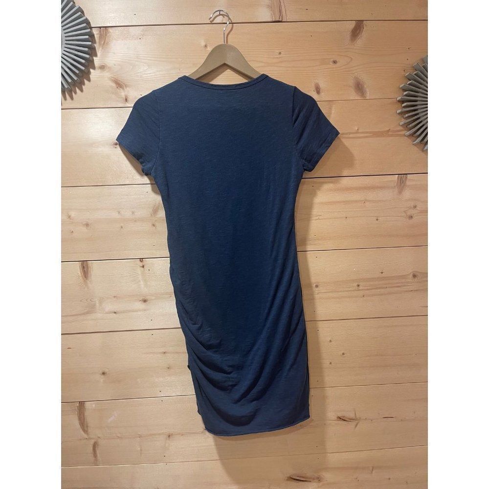 Wasabi + Mint Womens Blue Short Sleeve Casual Side Ruched Mini Dress Size Small - Picture 4 of 4